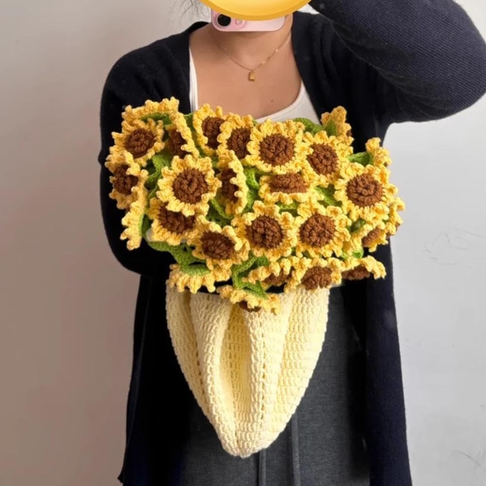 Amazon.co.jp: かぎ針編みの花のバラの花束ブランケットキット、DIY