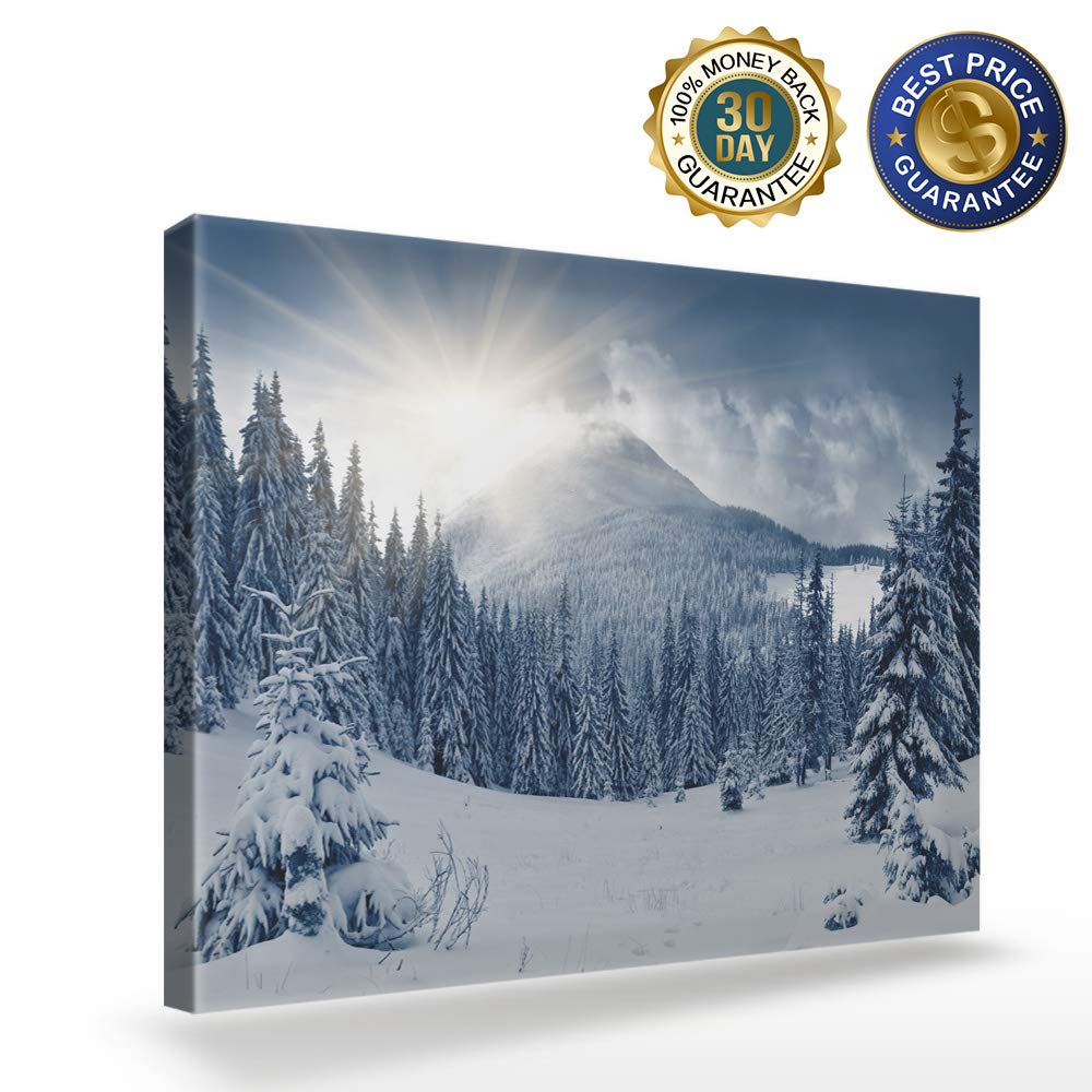 Amazon.com: Canvas Wall Art - Winter Mountain Snow Covered Trees