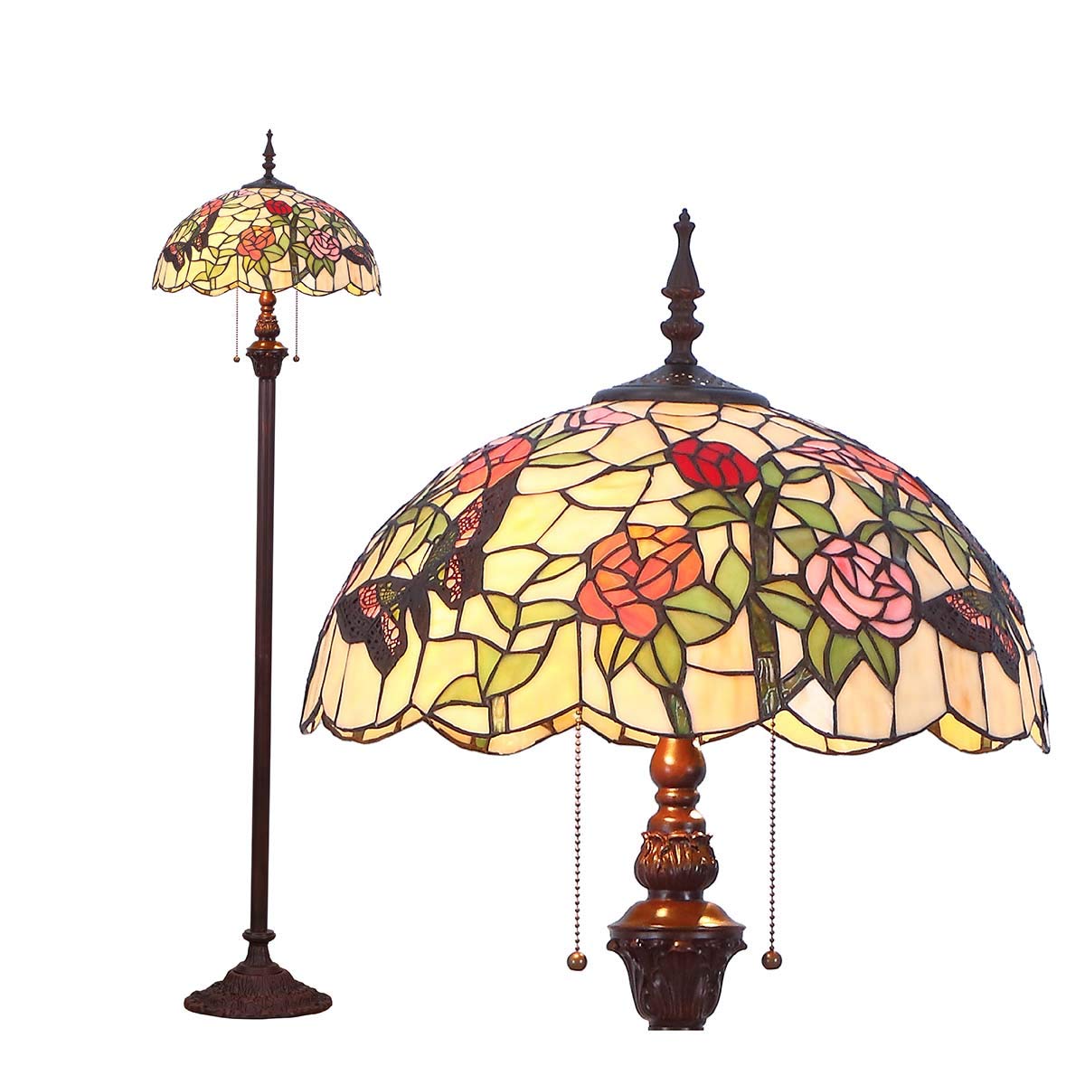 Amazon.co.jp : フロアライト フロアランプ ステンドグラス ランプ