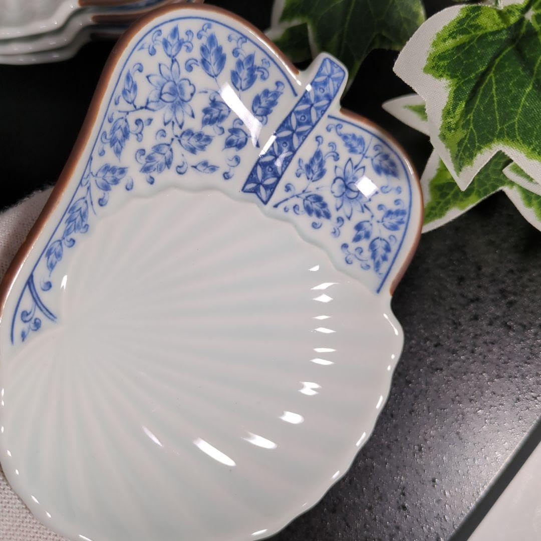 Amazon | 有田焼 西山窯 銘々皿揃 5枚セット 小皿 取り皿 葉型 染付