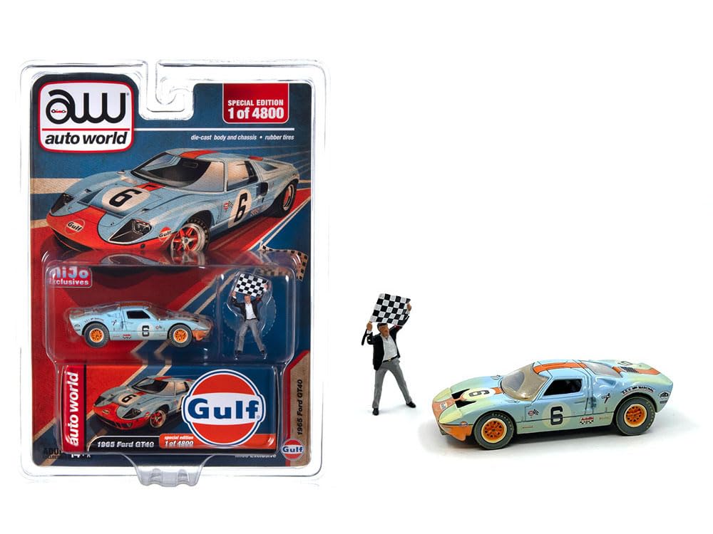 Amazon.com: 1965 GT40#6 Light Blue with Orange Stripe (Race Worn