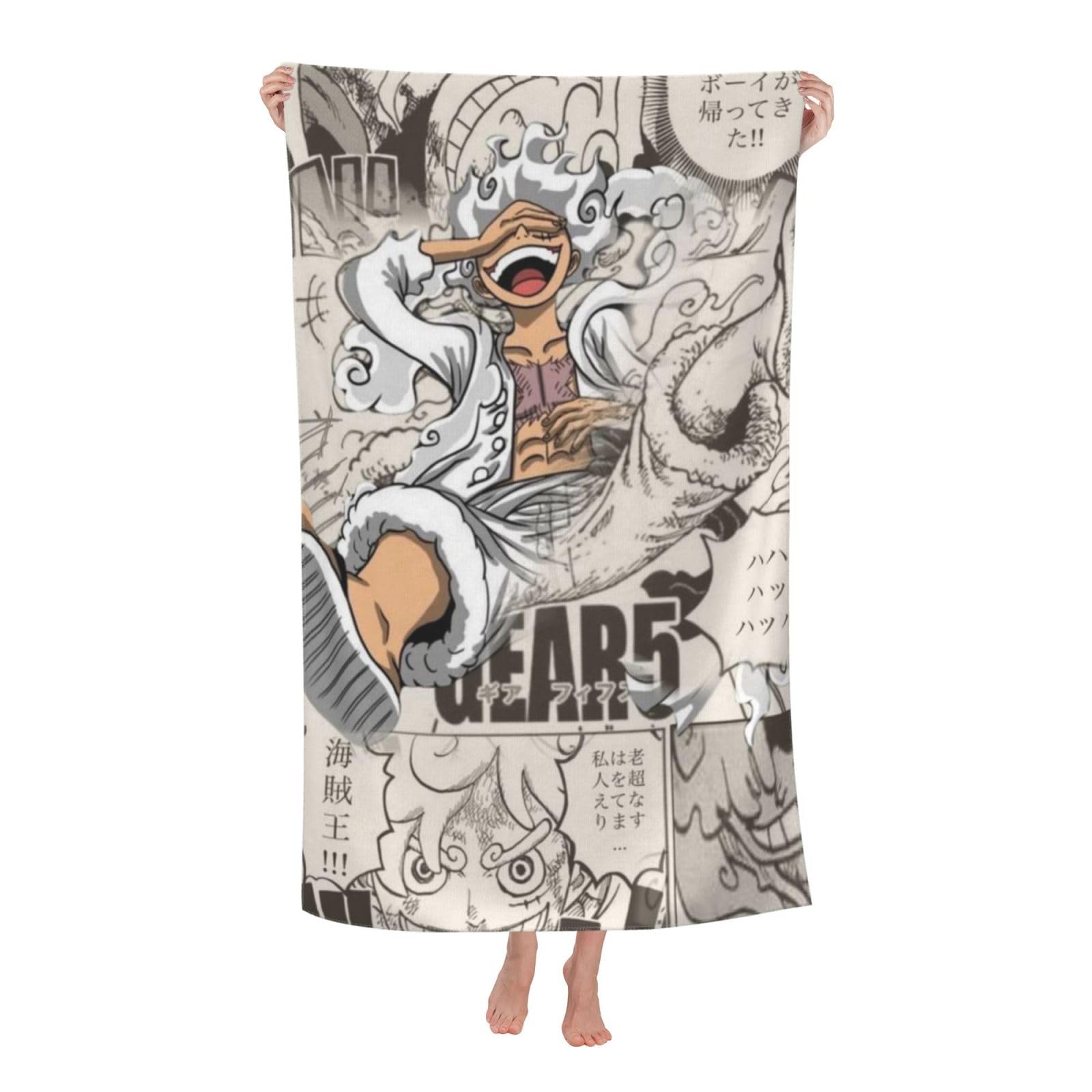 Amazon｜ワンピース ルフィ ギア5 アニメ バスタオル 大判 吸水 耐久性