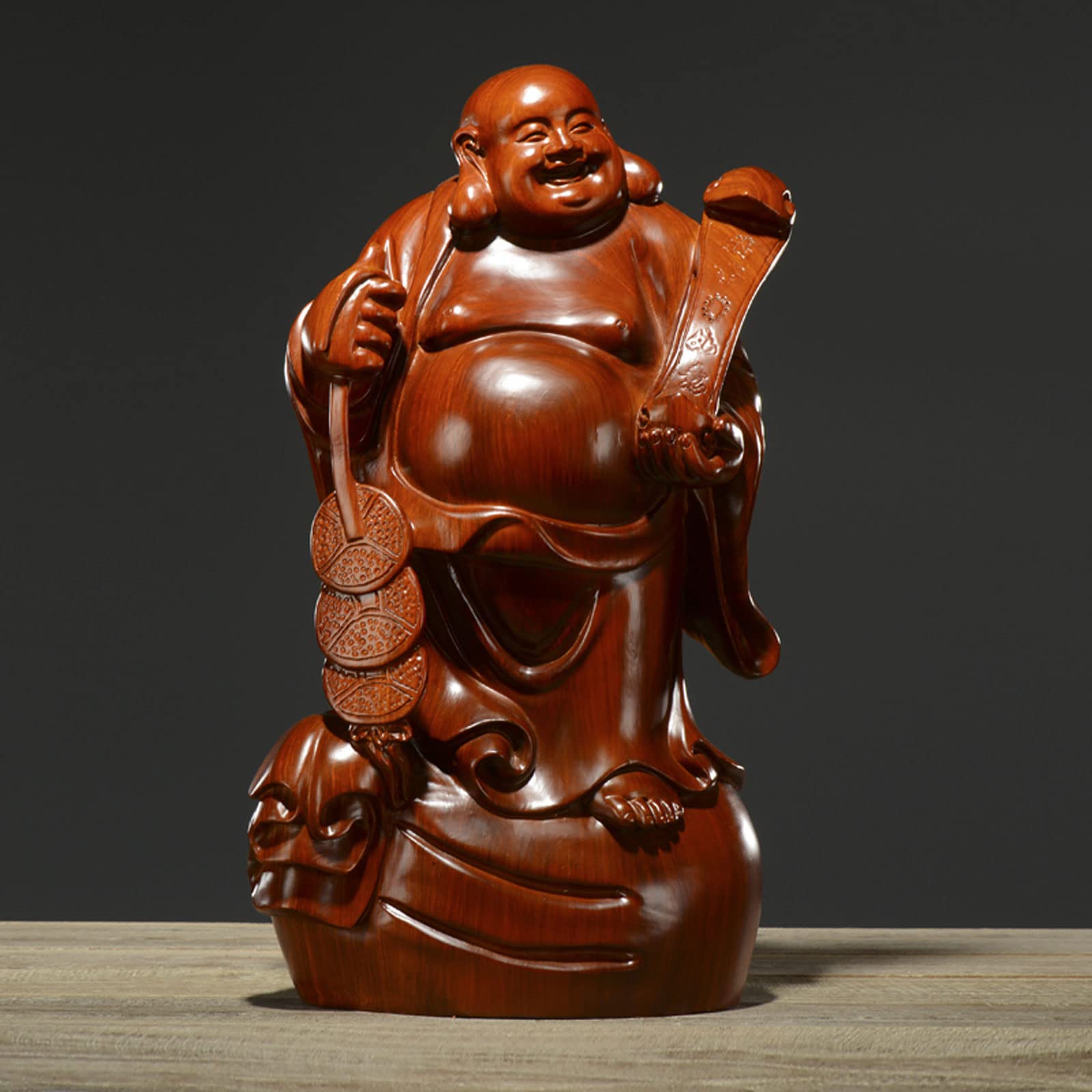 Amazon.co.jp: 七福神 布袋 様 布袋さんの置物 木製フィギュア 黄花梨