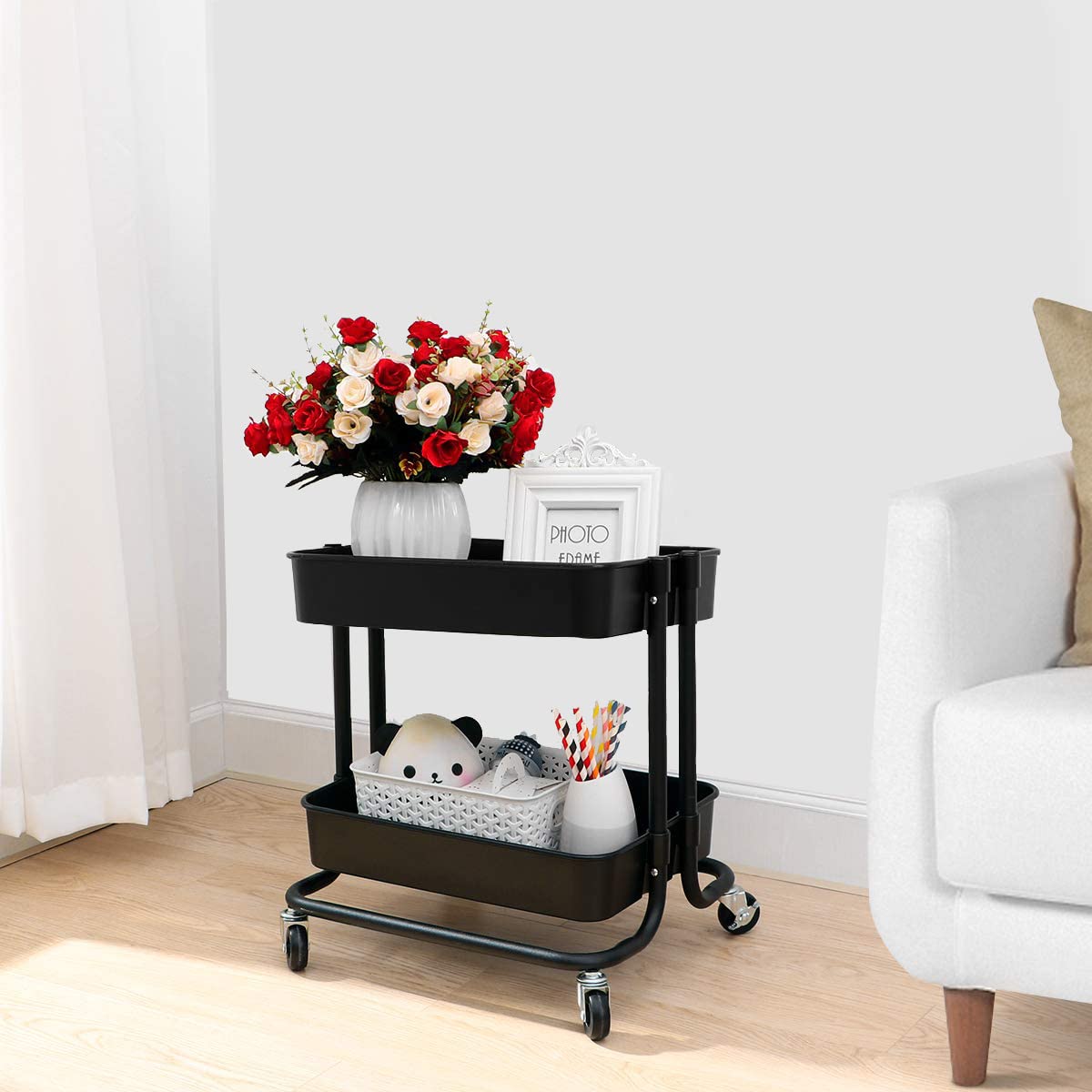 希少 レア 60s ヴィンテージ ドイツ ワゴンミールカート2段 金属