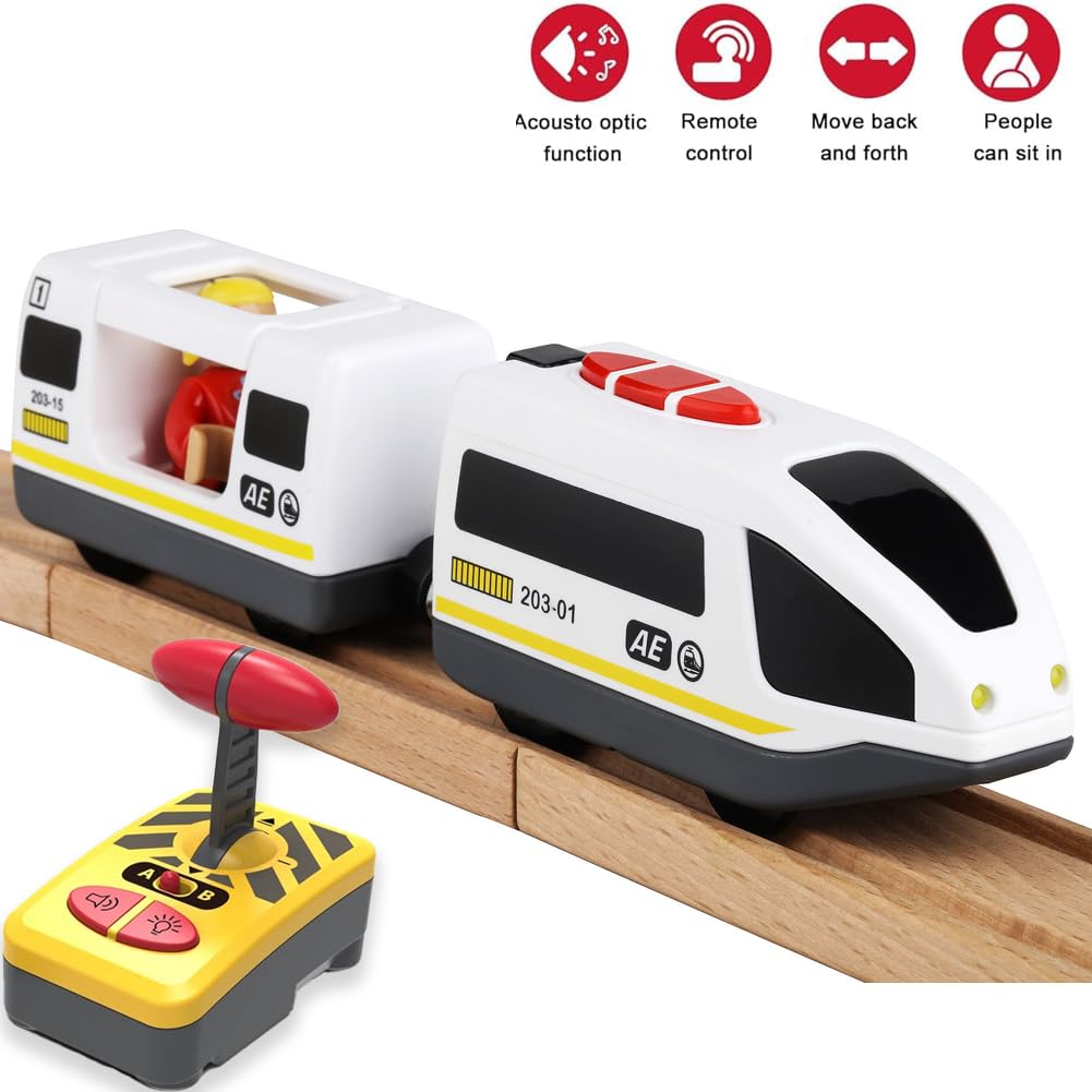 Amazon | HYPERLIVING 電動木製レールトレイン 磁気接続付きリモコン