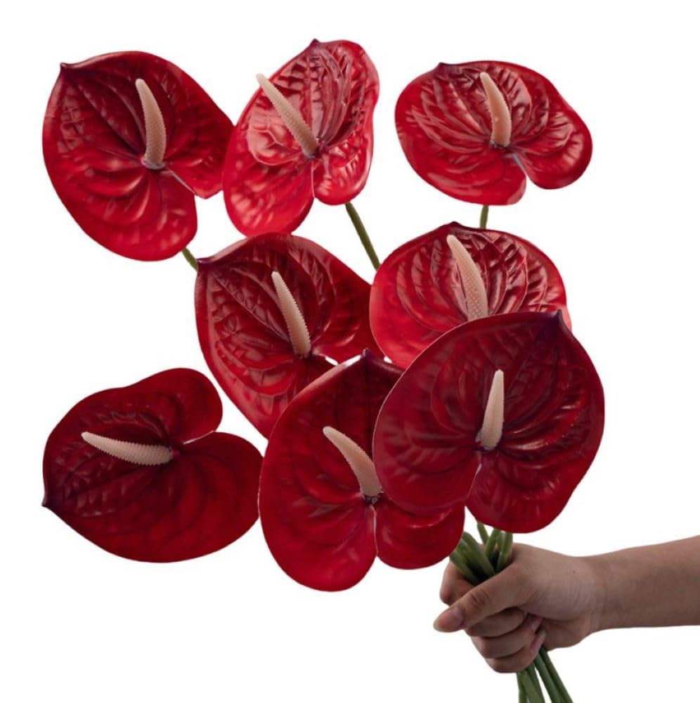 Amazon.com: Corkwaw 8 Pcs 23-5/8 inch Artificial Anthurium Flowers