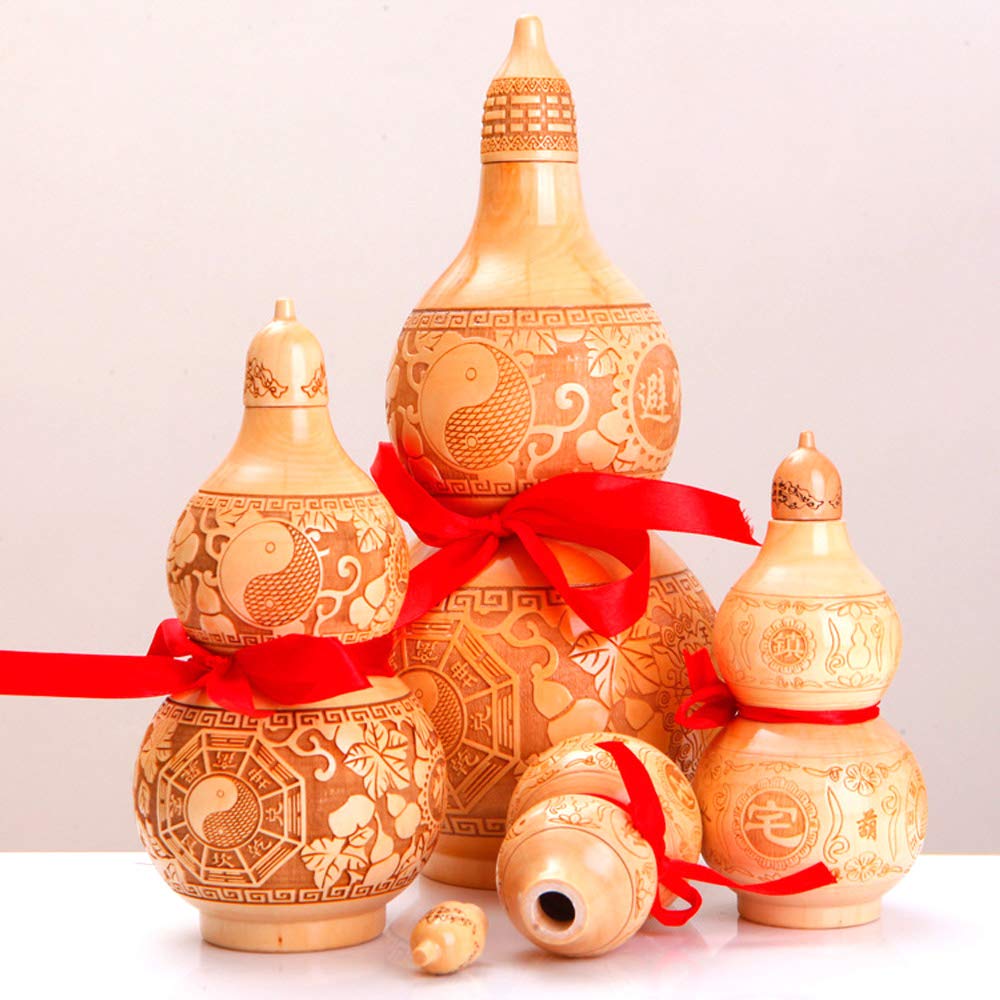 Amazon.co.jp: 風水ひょうたん 開運 グッズ 桃木瓢箪 鎮宅 招財 八卦