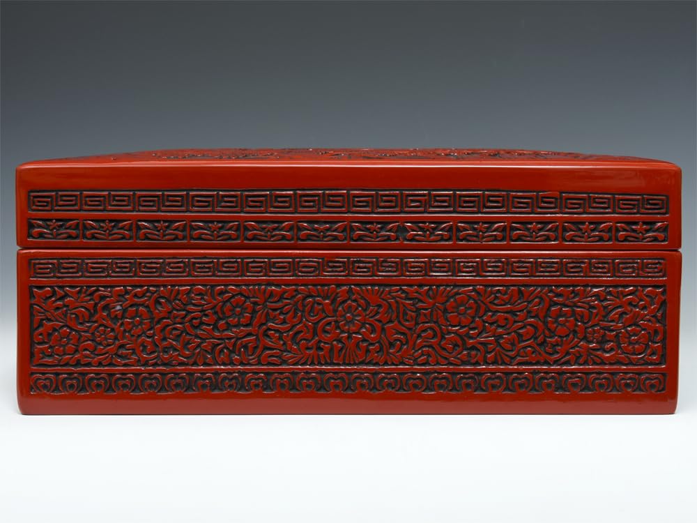 Amazon.co.jp: 櫻井漆器舗 仙台堆朱 楼閣山水図 硯箱 27×33.3×13㎝ 共