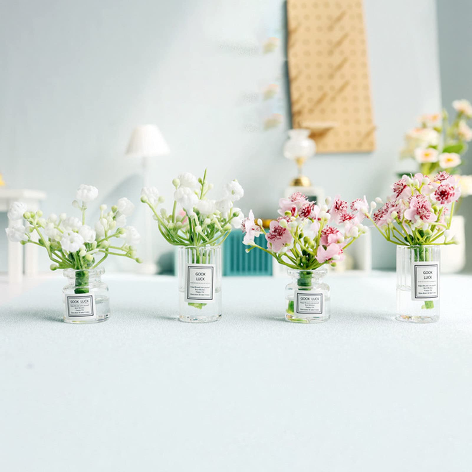 Amazon.co.jp: ミニチュア花瓶の花 ドールハウス ミニジャスミン