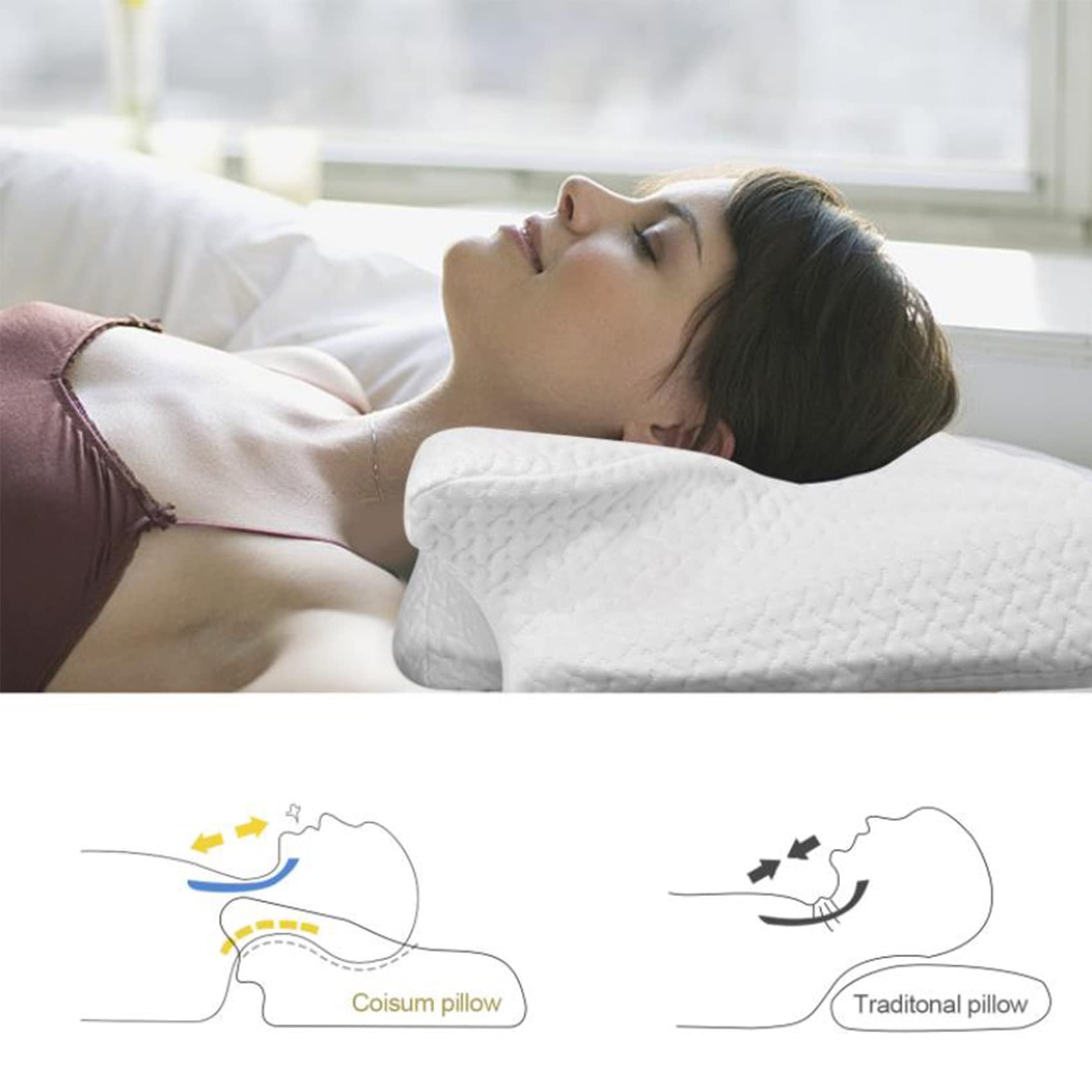 Amazon｜CPAP睡眠枕蝶の形をしたリラックスできるメモリーフォーム枕