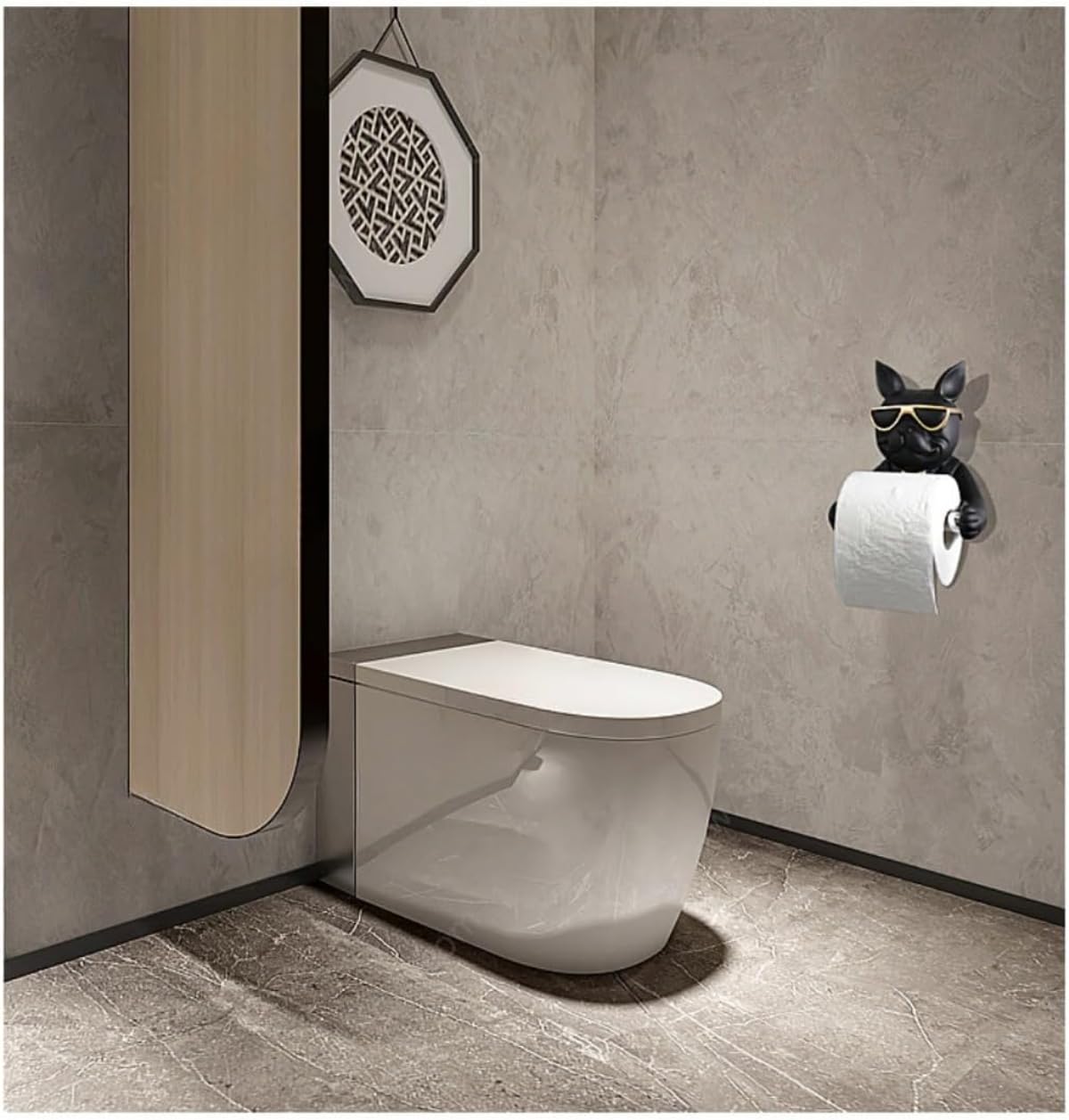 Amazon.co.jp: Zehaiwl ブルドッグ トイレットペーパーホルダー タオル