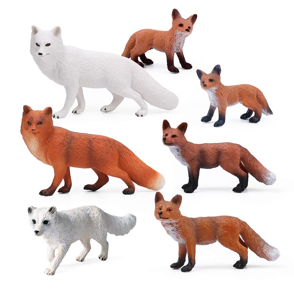 Amazon.com: UANDME Fox Toy Figures Set Includes Arctic Fox & Red