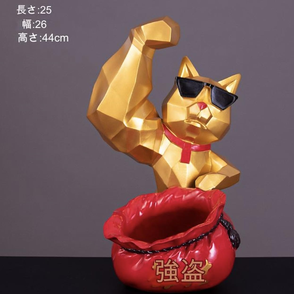 Amazon.co.jp: 【MERUS】サングラスをかけたマッチョな招き猫 小物入れ