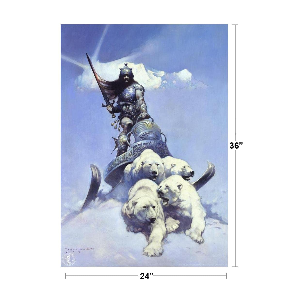 Amazon.co.jp: フランク・フラゼッタシルバーWarriorポスター印刷（24