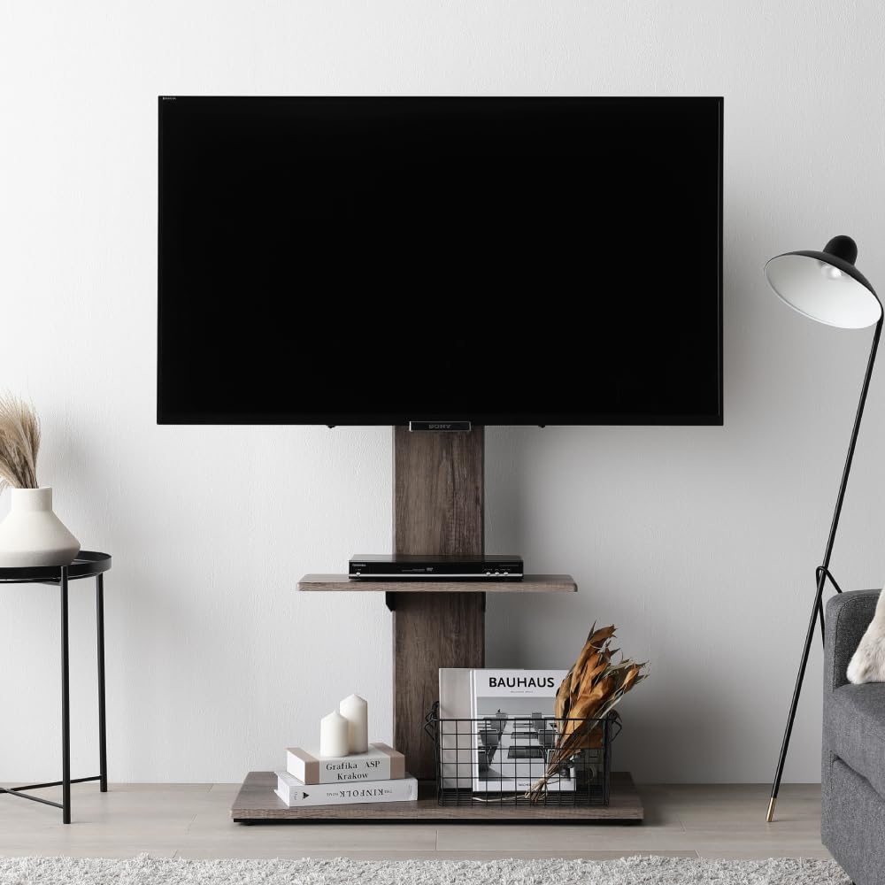 Amazon.co.jp: RASIK テレビスタンド ハイタイプ 首固定タイプ 壁寄せ