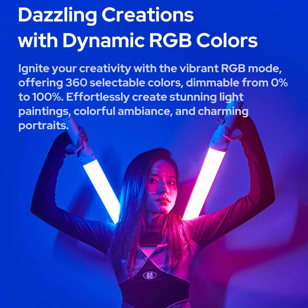 GODOX LC1000R Portable RGB Tubular Light, RGB Stick Light 2500K