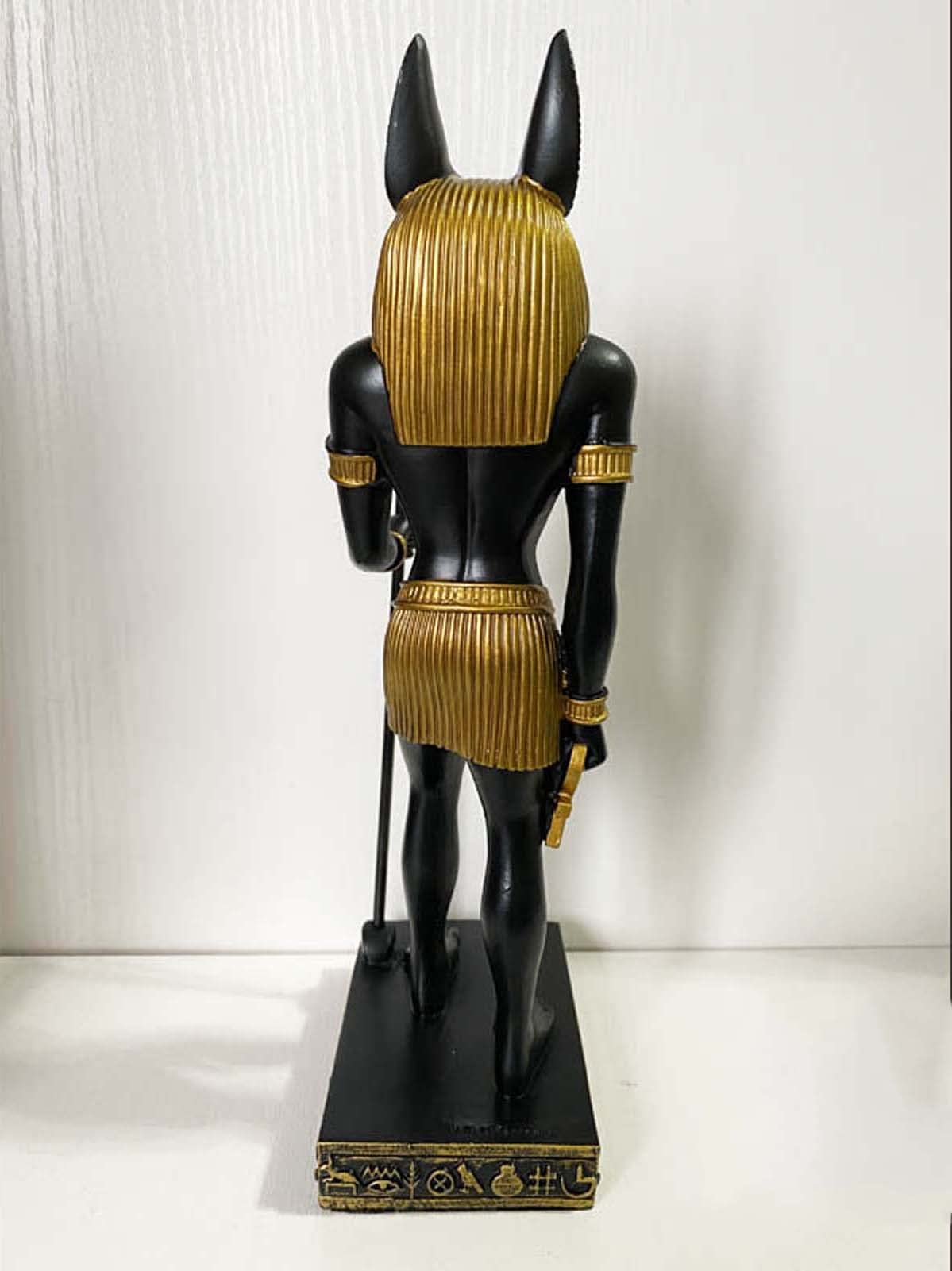 Amazon.co.jp: 9.8インチアヌビスの彫刻、エジプトの守護神話像の置物