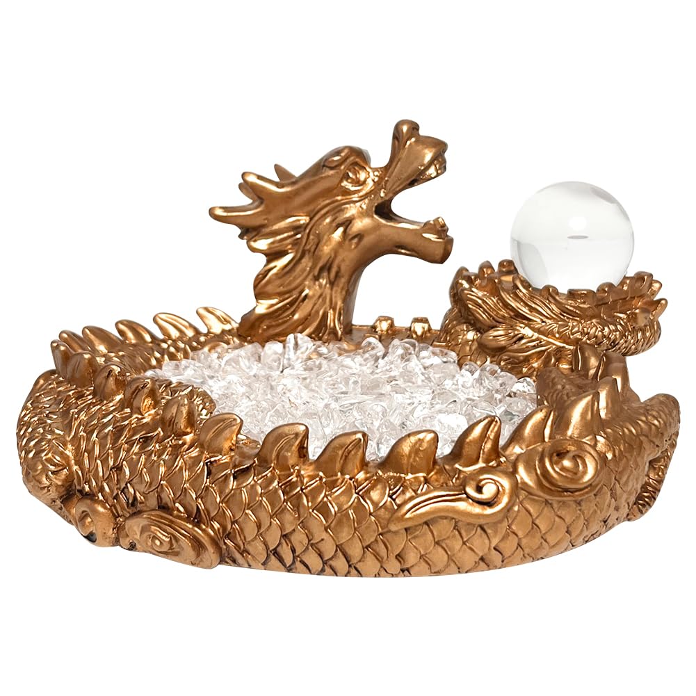 Amazon.co.jp: YUYAKESHI 水晶 さざれ石 浄化用 珠戯れ龍 龍 置物