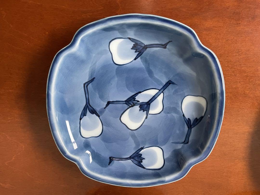 Amazon.co.jp: 有田焼 源右衛門窯 染付茄子絵 銘々皿 5枚組 : おもちゃ