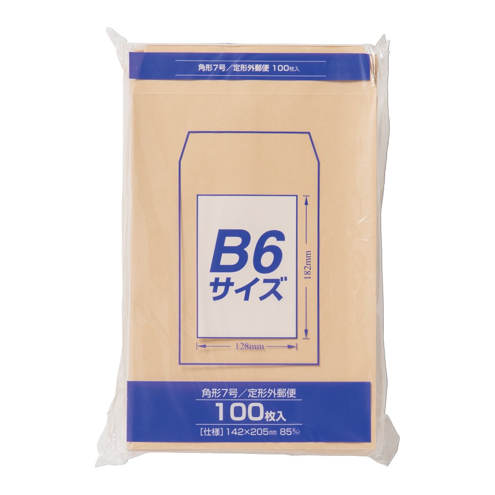 Amazon | マルアイ 封筒 B6 角形7号 角7 茶封筒 クラフト封筒 100枚 PK