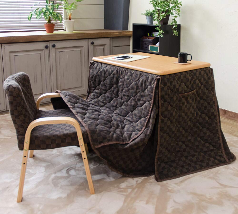 Amazon.co.jp : ワイドタイプ 一人用こたつ70x50cmハイタイプ 3点