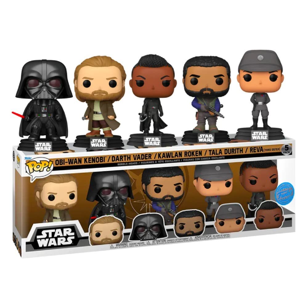 Amazon.com: Funko Pop! Star Wars OBI-Wan Kenobi - Exclusive 5-Pack