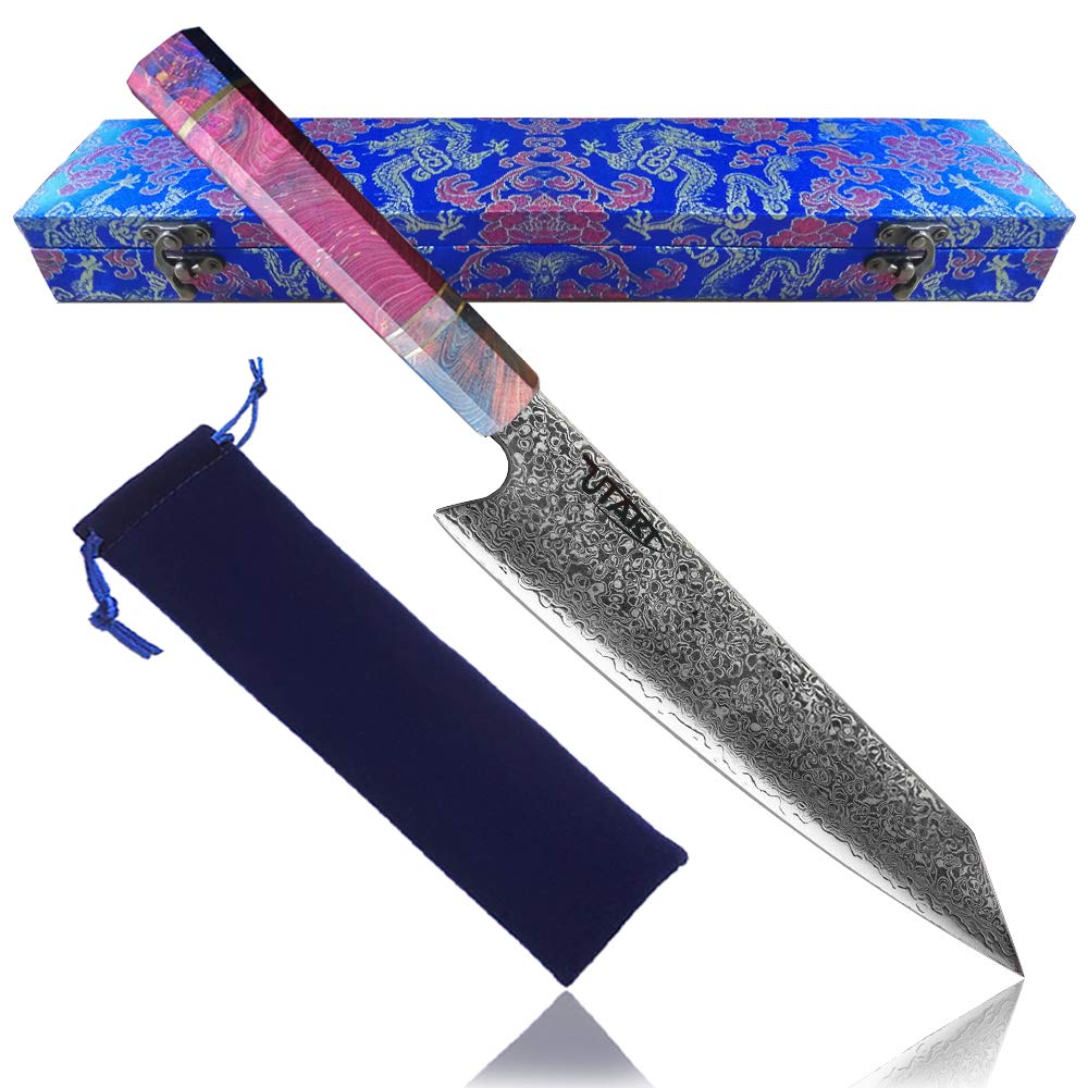 Amazon｜Utaki 牛刀包丁 剣型（切付型）牛刀 包丁 210mm ダマスカス 67