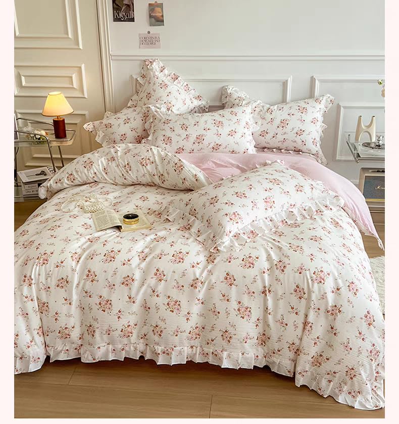 Amazon.co.jp: 布団カバースーツ韓国式フリルの色がかわいい小花柄花柄