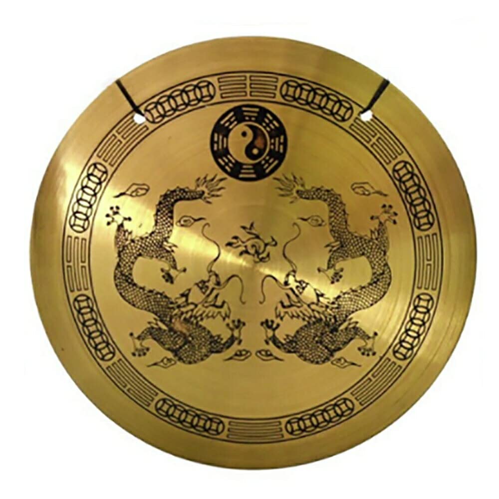 Amazon.co.jp: [AiO JAPAN] 風水 銅鑼 ドラ 鐘 ミニサイズ 龍 竜
