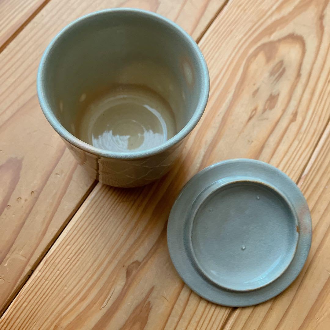 Amazon.co.jp: 十四代 坂倉新兵衛 萩焼 聴泉庵 茶碗 蓋付き 湯呑み