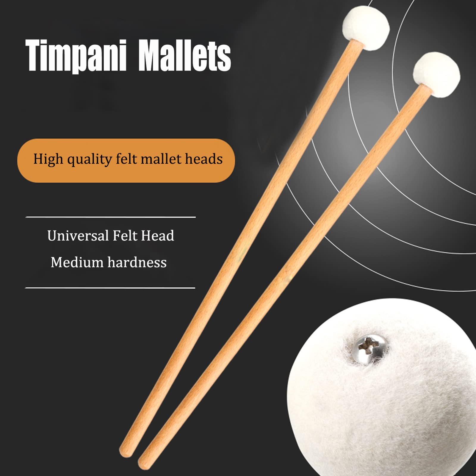 Amazon.co.jp: ティンパニマレット、2pcsフェルトマレット、多目的