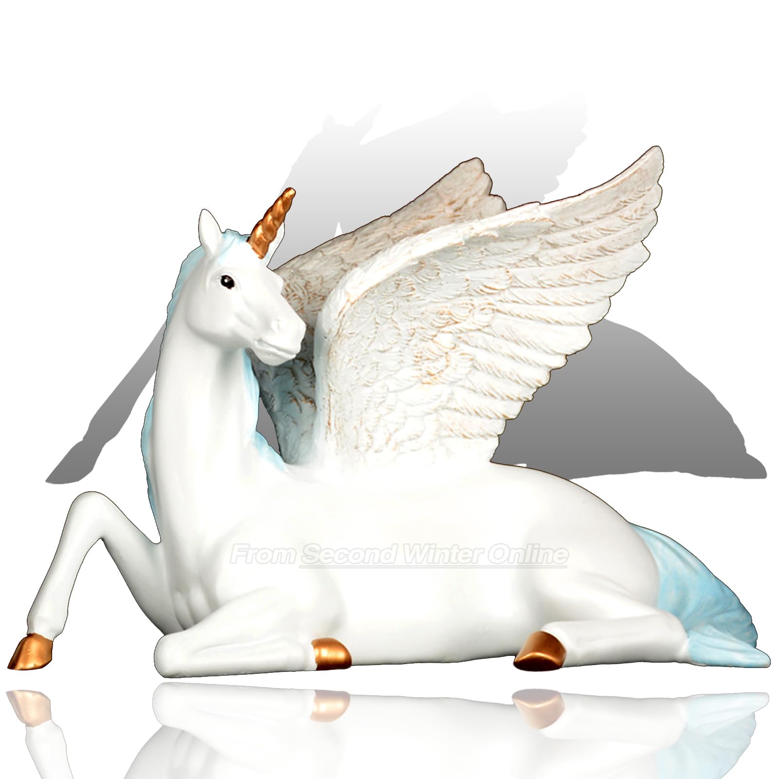 Amazon.co.jp: ペガサス馬像ユニコーンテーブル彫刻、翼神話の