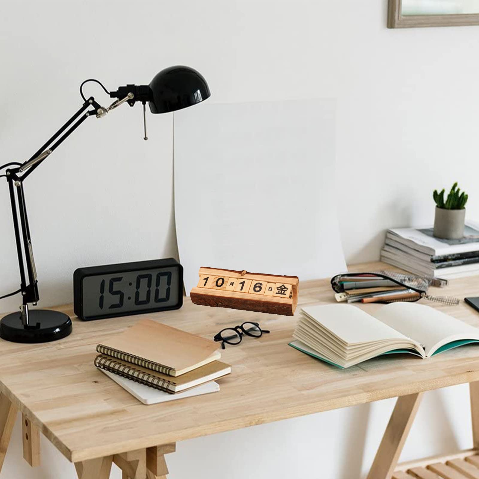 Amazon | カレンダー 卓上 万年 日めくり 木製 アンティーク風 職人