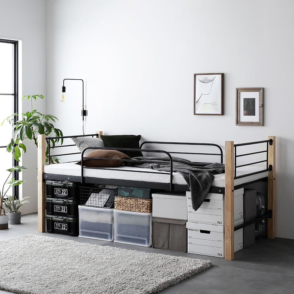 Amazon｜RASIK ロフトベッド ロータイプ シングル フレームのみ