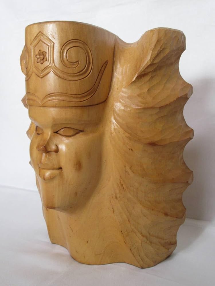 Amazon.co.jp: 【価格】アイヌ民族民芸木製木彫り（シナの木）創作彫刻