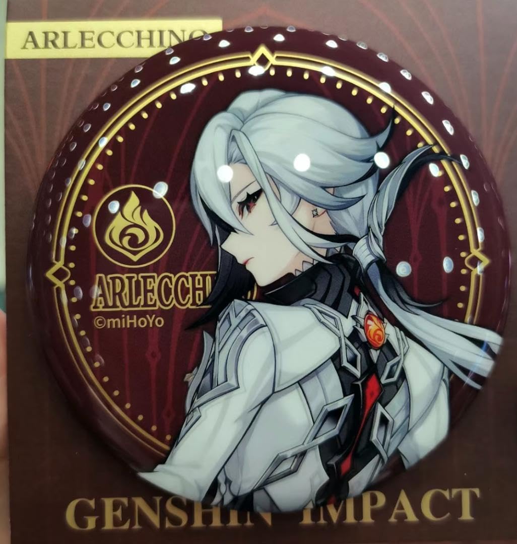 Amazon.co.jp: 原神 アルレッキーノ 召使 缶バッジ 公式正規品 初販
