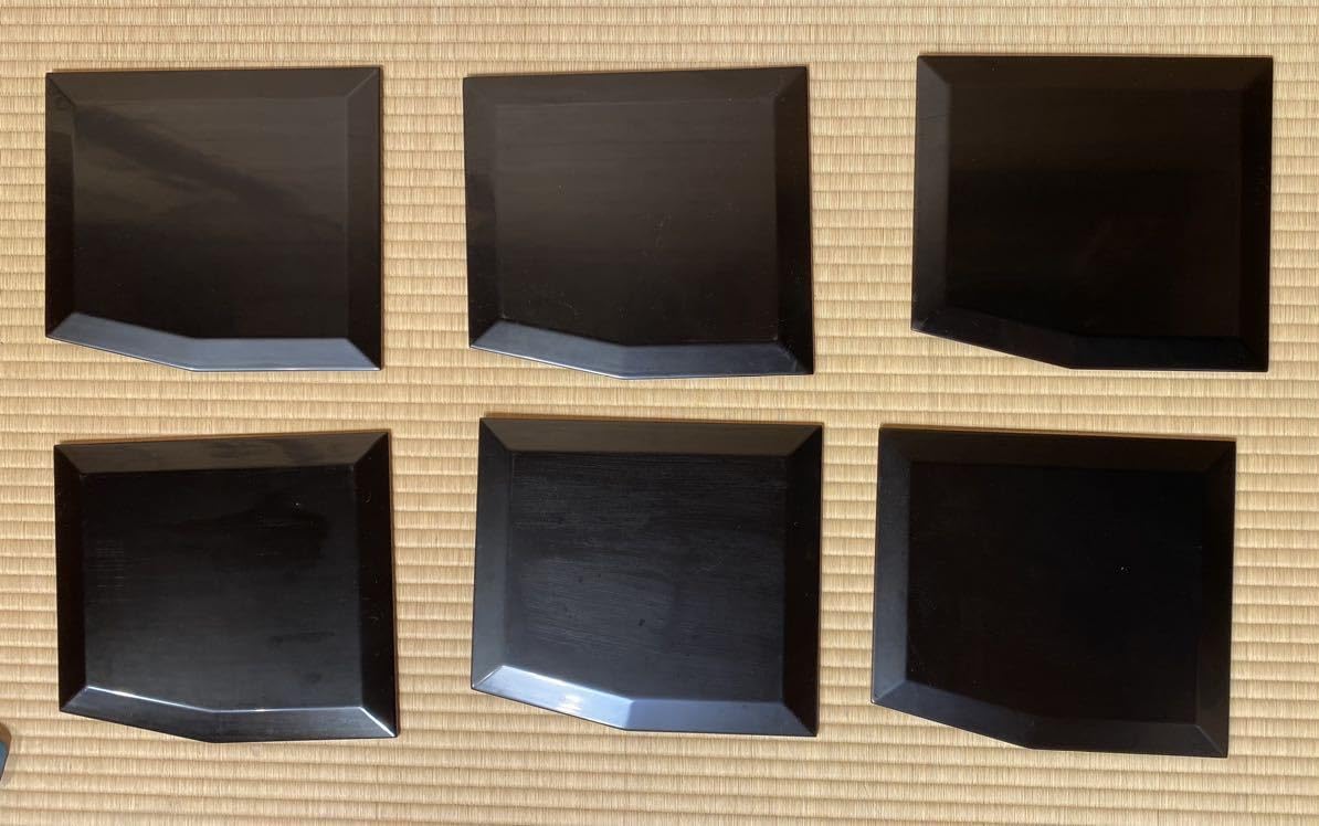 Amazon.co.jp: 茶道具『輪島塗唐草蒔絵折敷「谷内直人」作6枚揃え』共