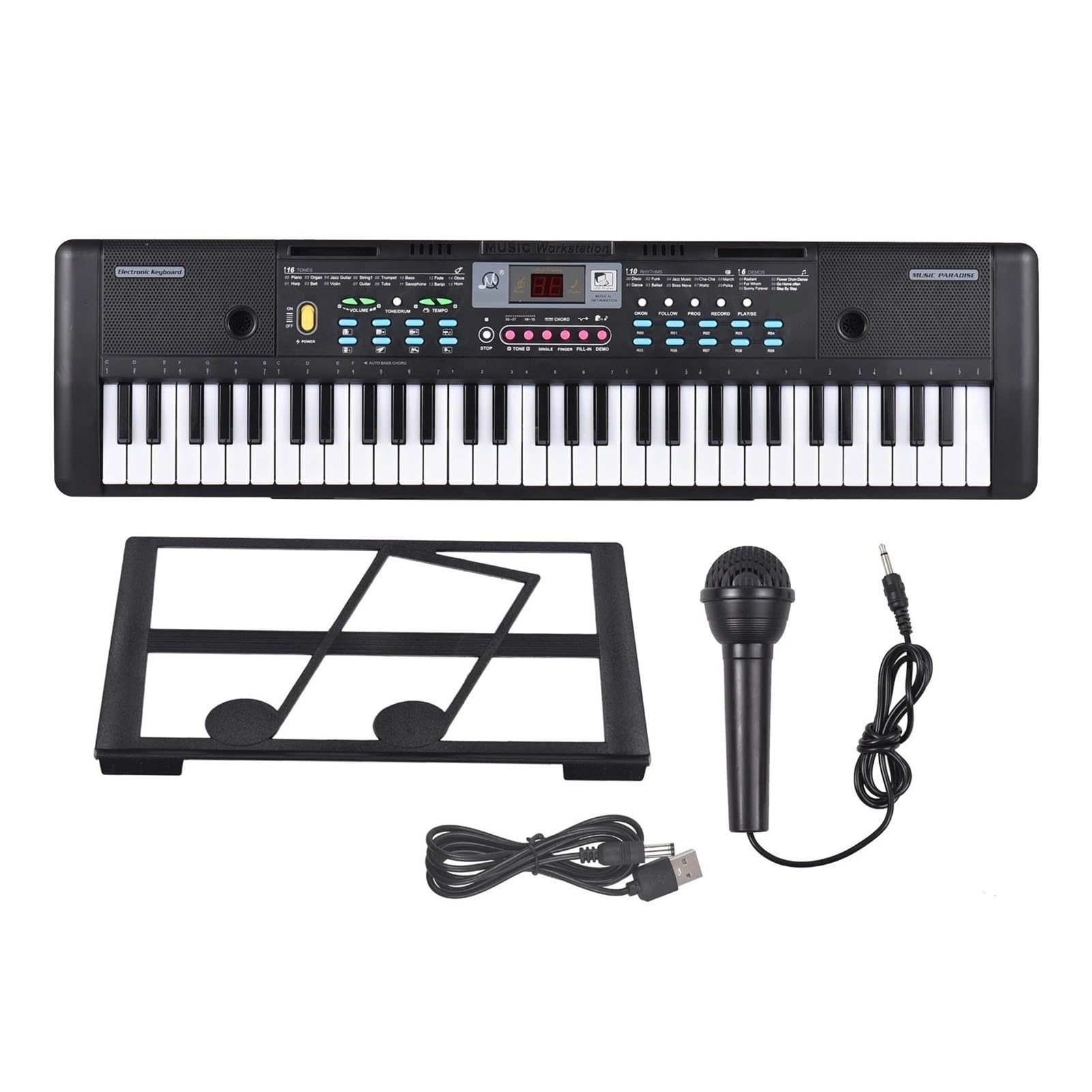 Amazon | 電子キーボード 初心者 61 キー USB 電子ピアノマイク付き