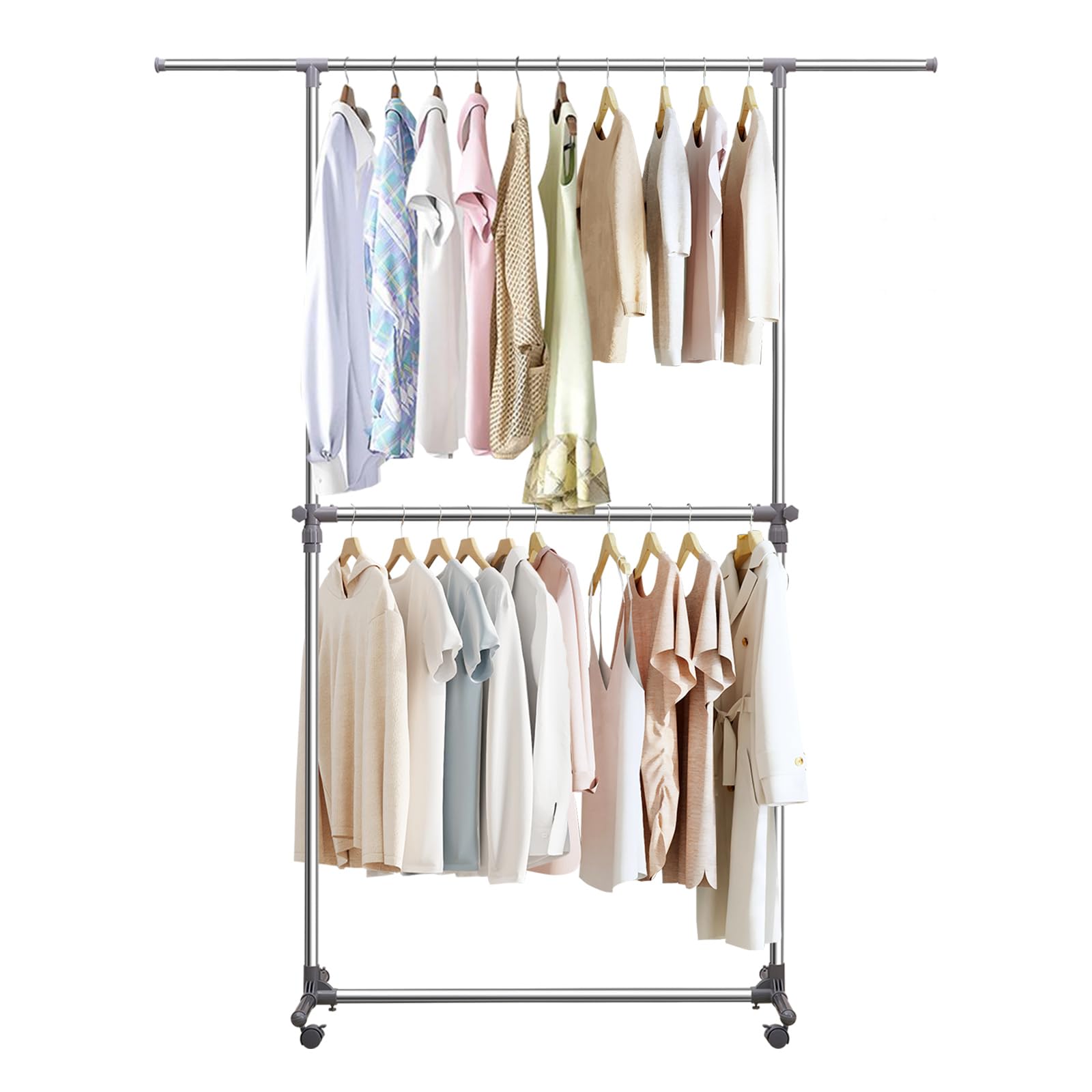 Amazon｜ハンガーラック 2段 スリム 幅100cm 業務用 頑丈 耐荷重60kg