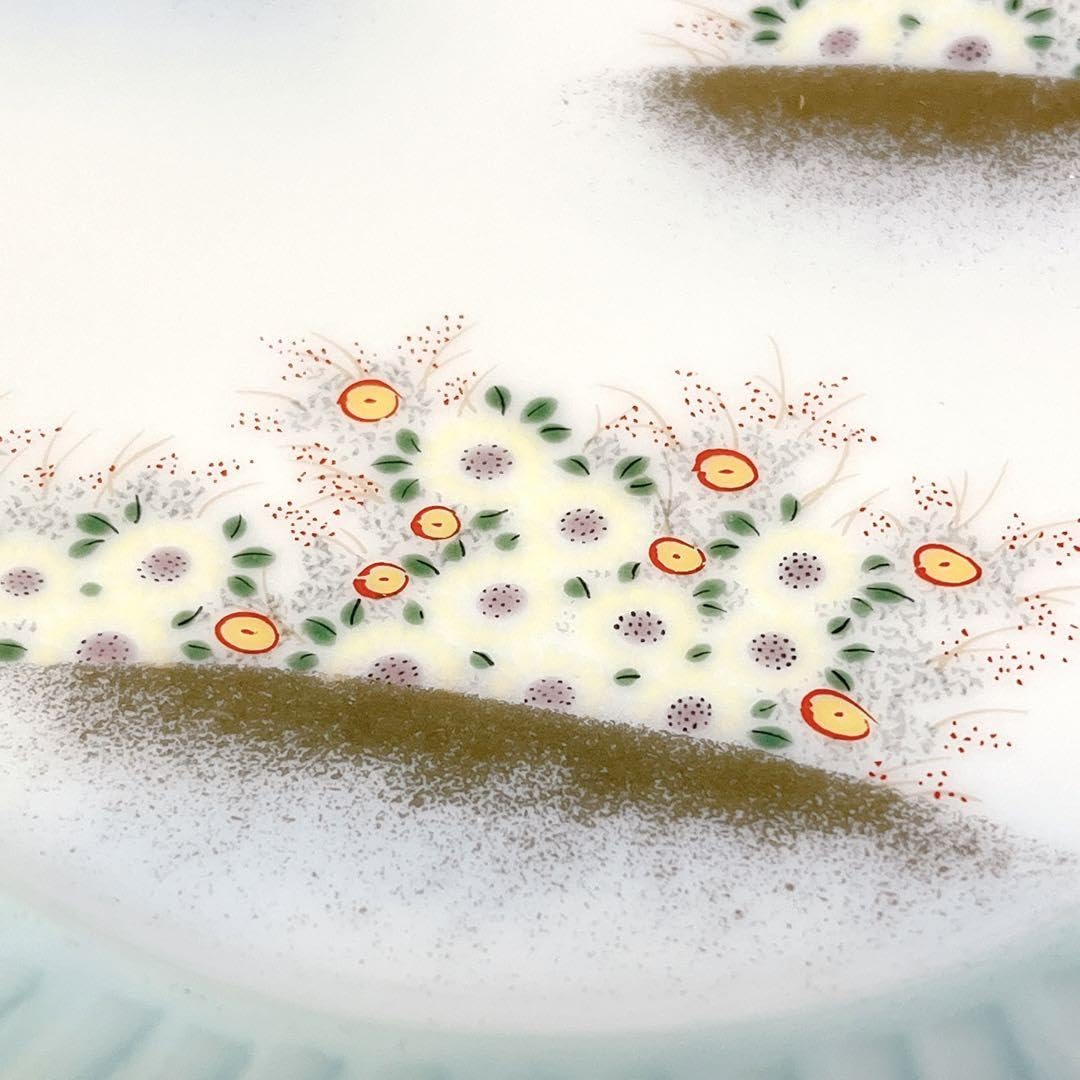 Amazon.co.jp: 深川製磁 金襴草花 青磁中皿 金彩 和皿揃え 5枚セット