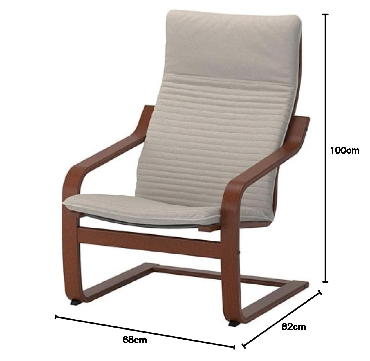 Amazon.co.jp: IKEA Poang アームチェア Mサイズ ブラウン Knisa