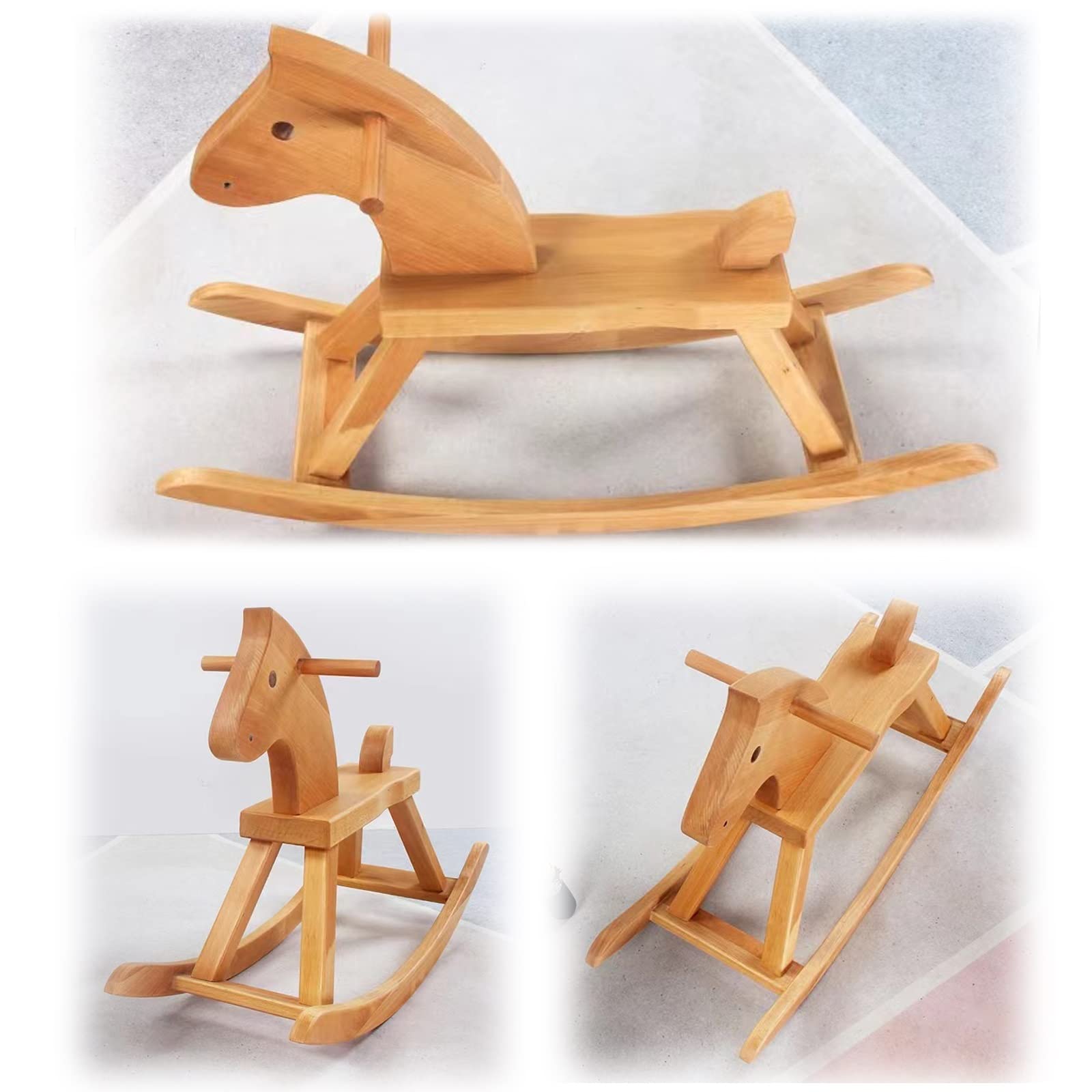 Amazon.co.jp: 小さな木製の馬 子供のロッキングホース ロッカーに乗る