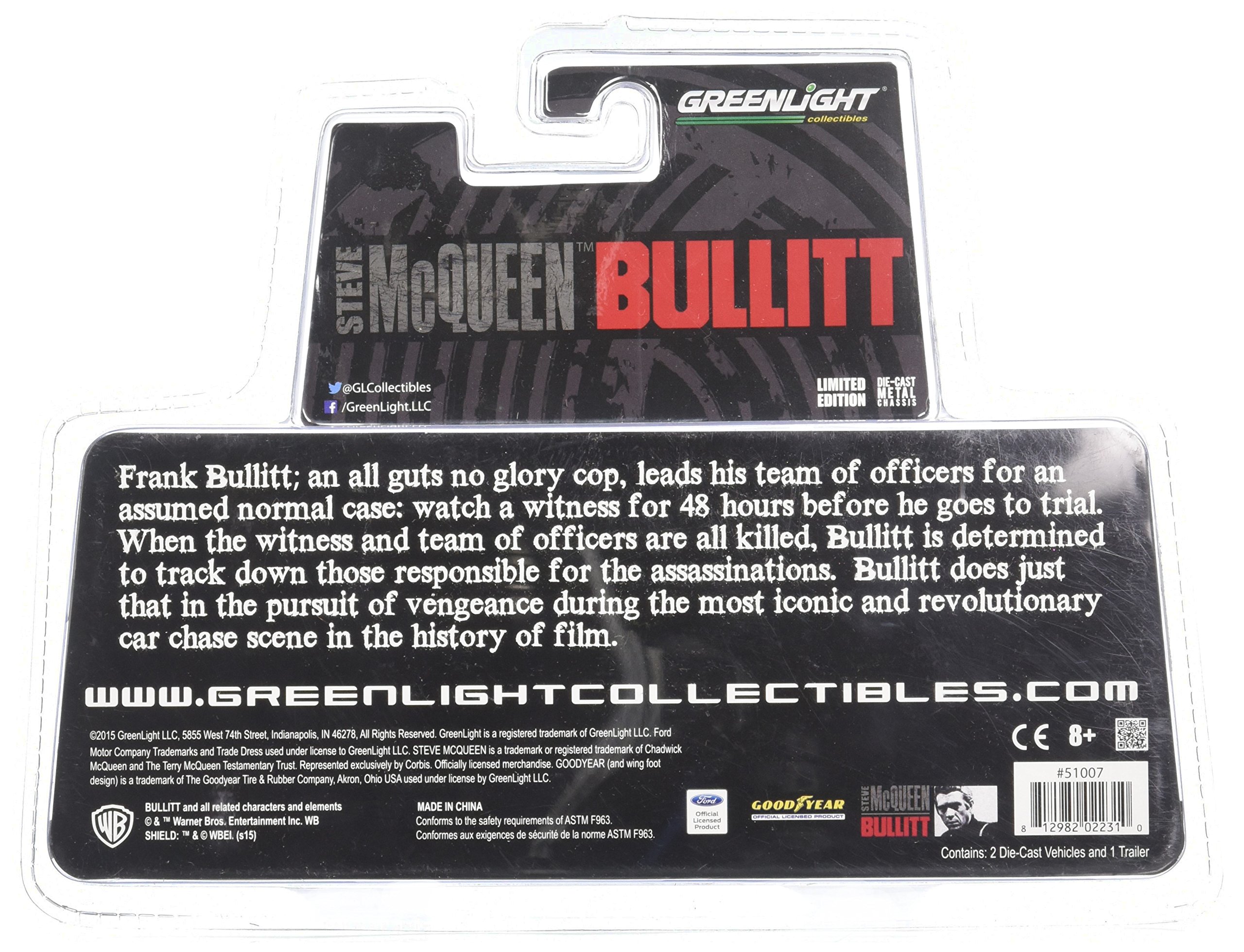 Amazon | Greenlight 1:64 STEVE McQUEEN BULLITT MOVIE TRAILER SET