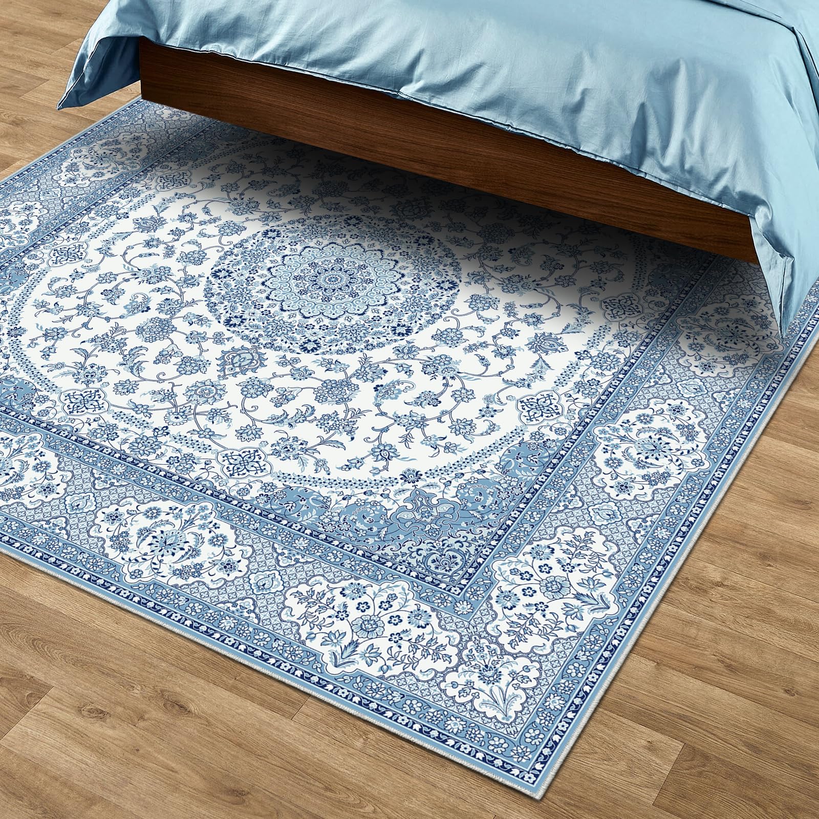 Amazon | Phonzenuo 正方形 洗えるラグマット 190×190cm 2畳 ペルシャ