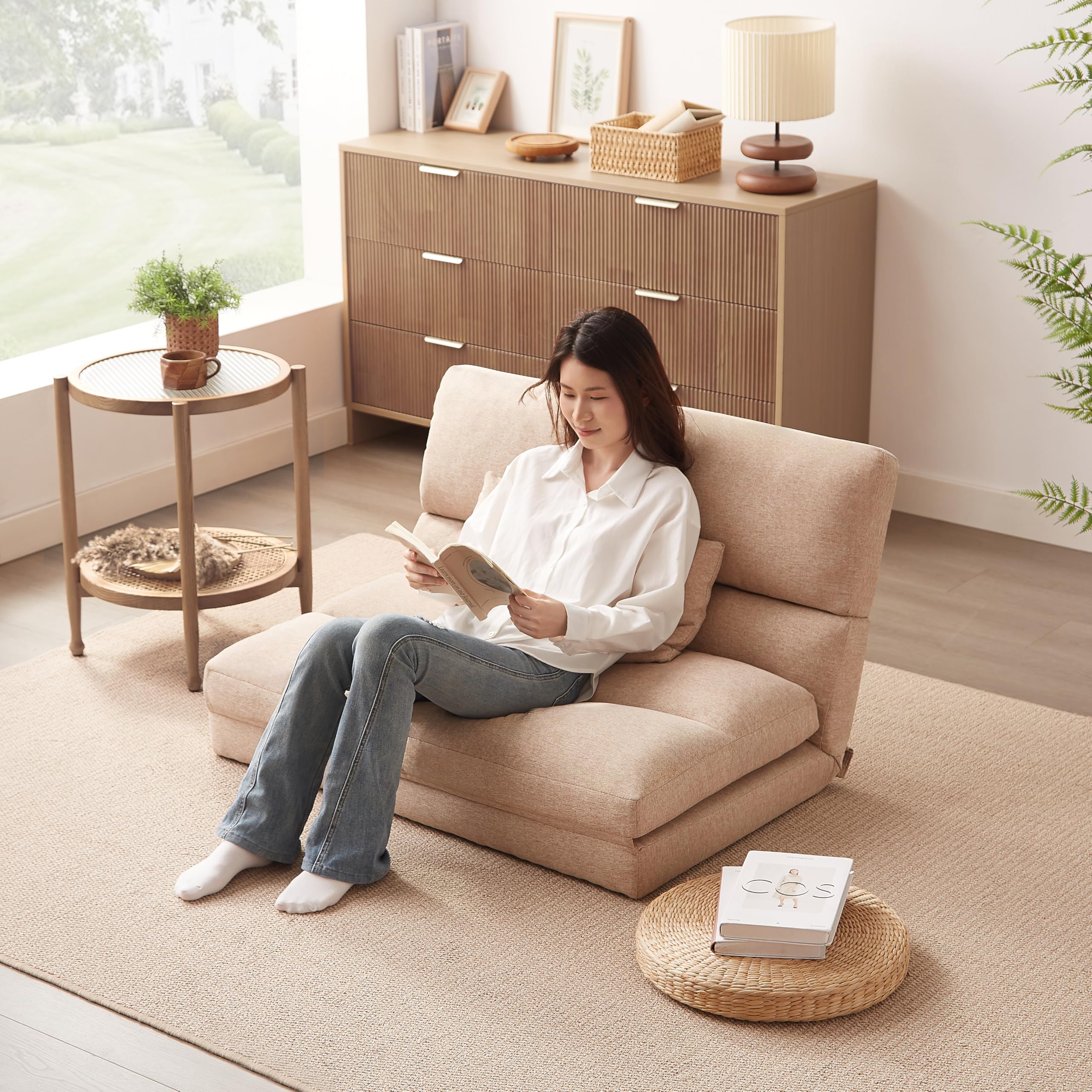 Amazon｜Jujwooo 折りたたみ ソファベッド 座椅子 幅103cm 2人掛け