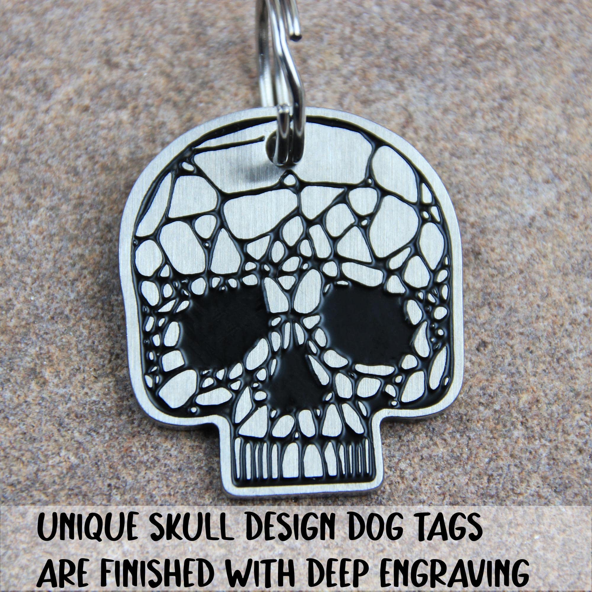 Amazon.com: Dog Tags Engraved for Pets, Personalized Skull Design