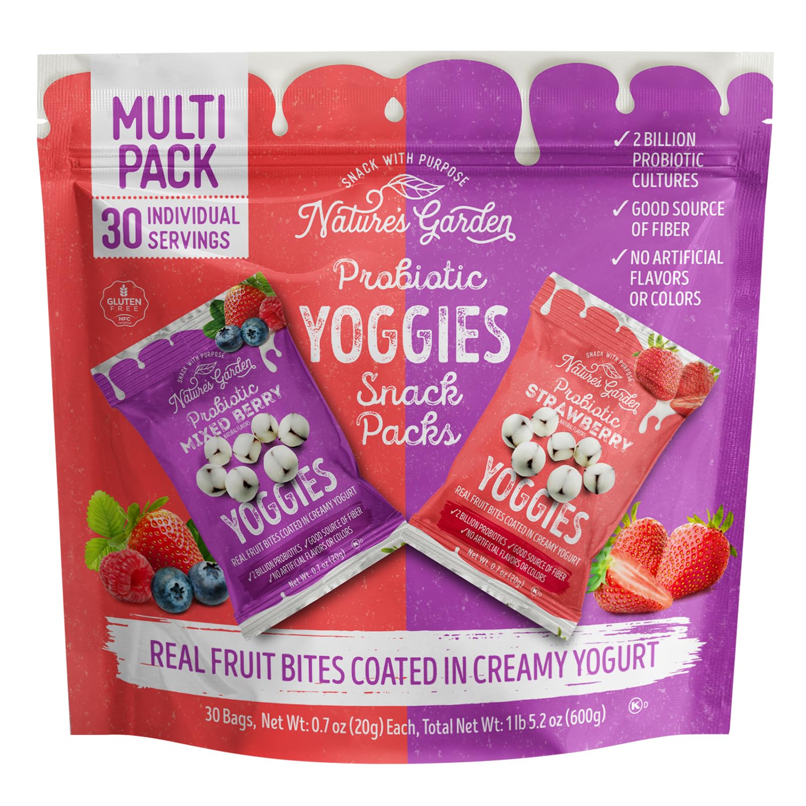 Amazon.com: Nature's Garden Probiotic Yoggies Multi Pack, 21oz