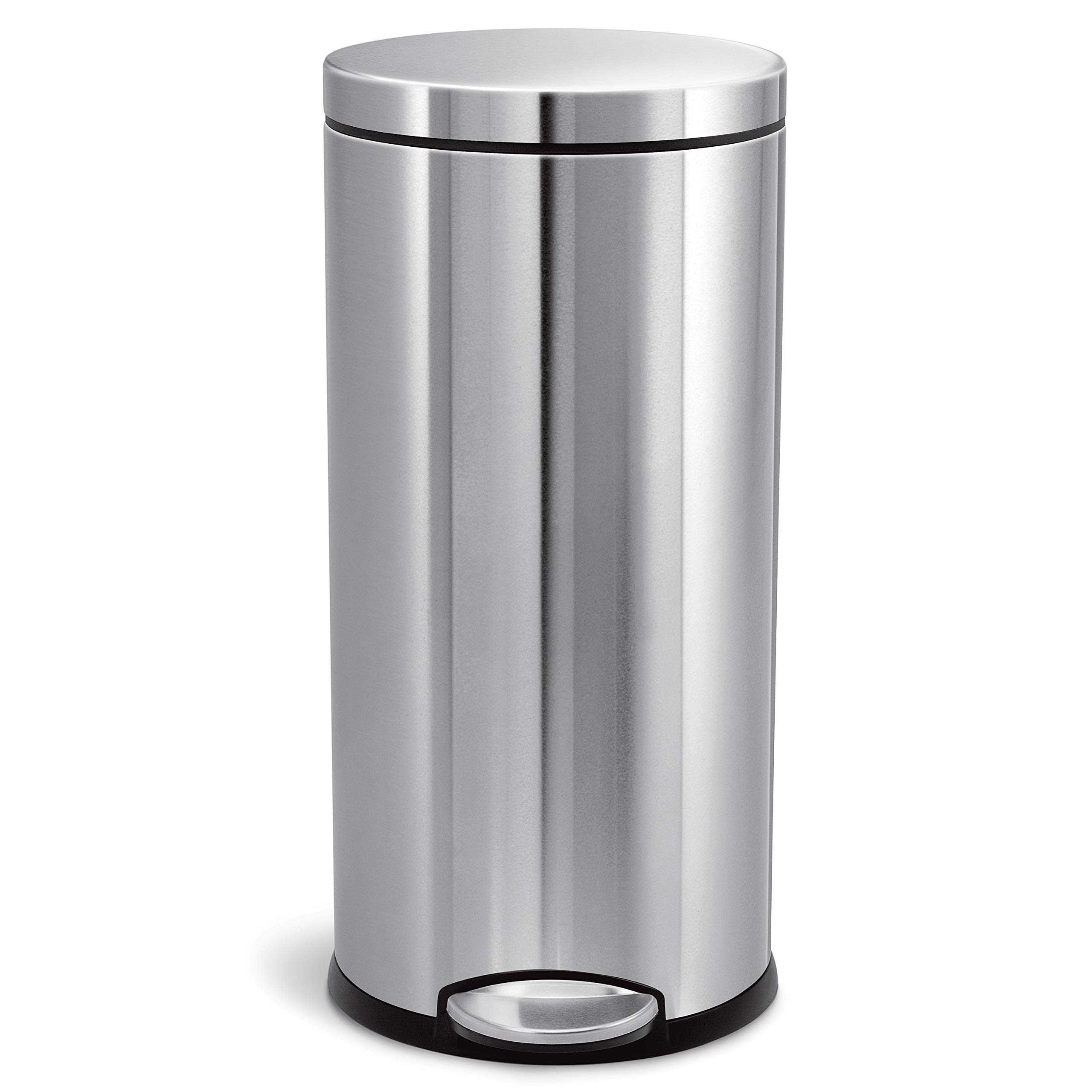 Amazon.com: simplehuman 30 Liter / 8 Gallon Round Step Trash Can