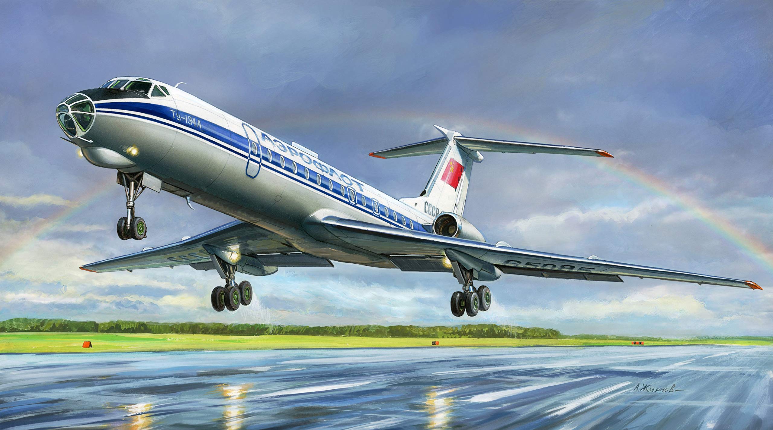Amazon.com: Zvezda 7007 – 1: 144 Passenger Plane Tupolev Tu 134B