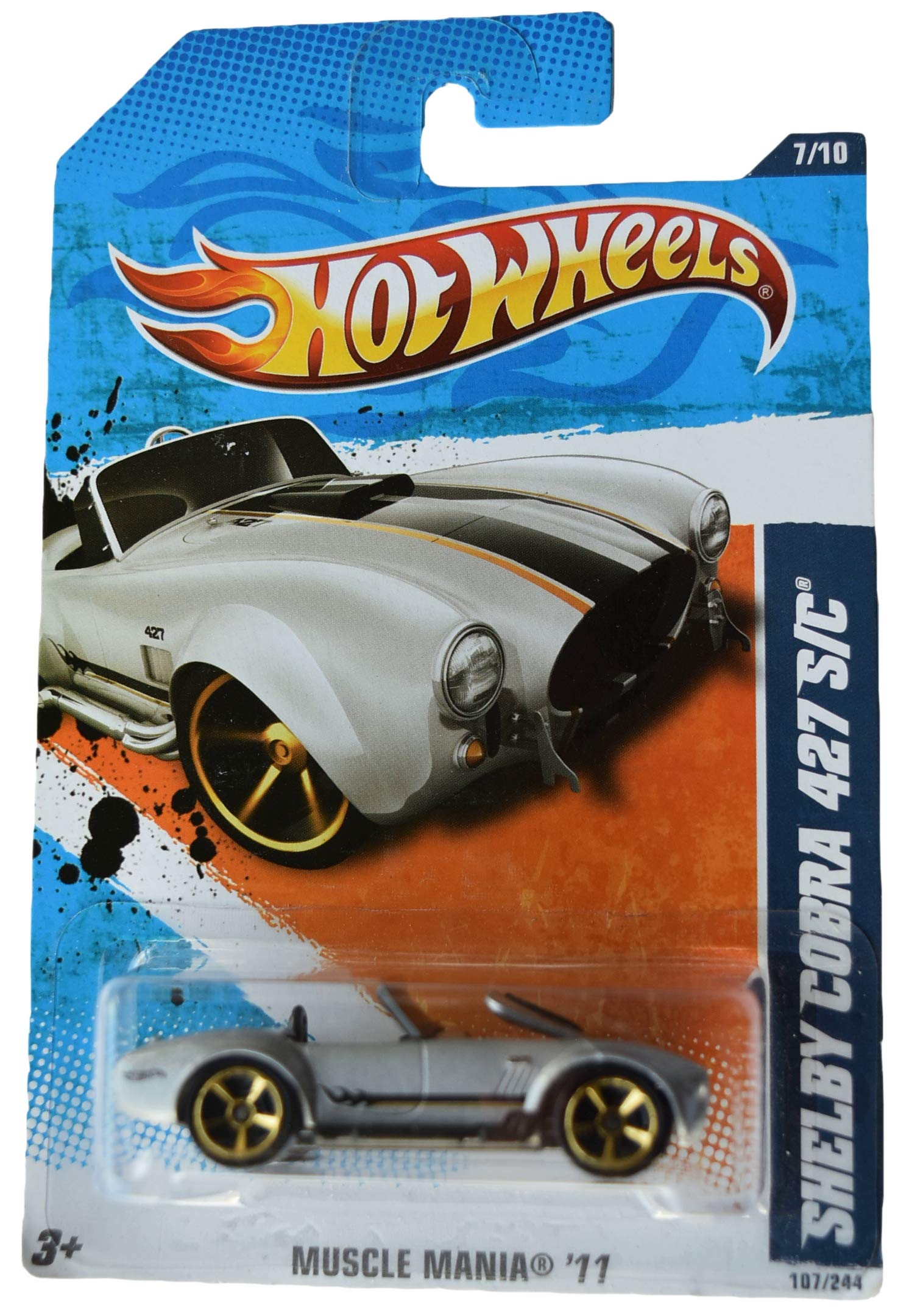 Amazon.com: Hot Wheels Shelby Cobra 427 S/C 107/244, Silver : Toys